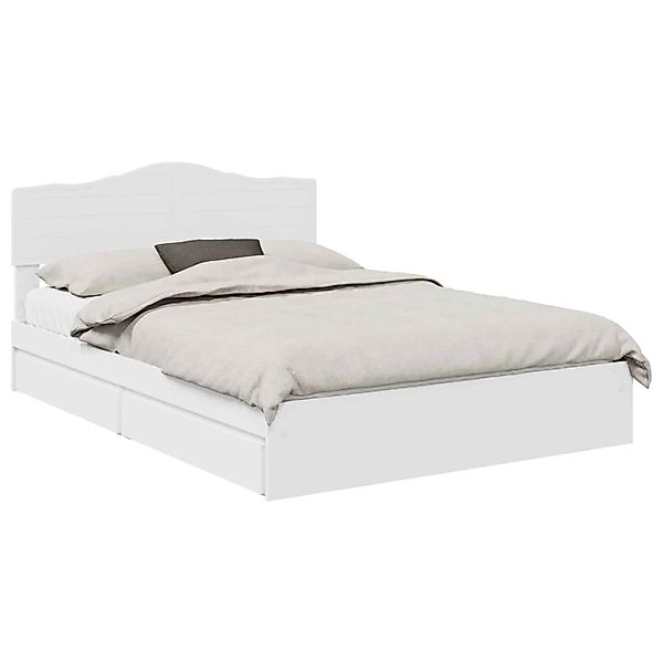 vidaXL Stauraumbett mit Kopfteil Weiß 140 x 190 cm Holzwerkstoff 3413096 günstig online kaufen