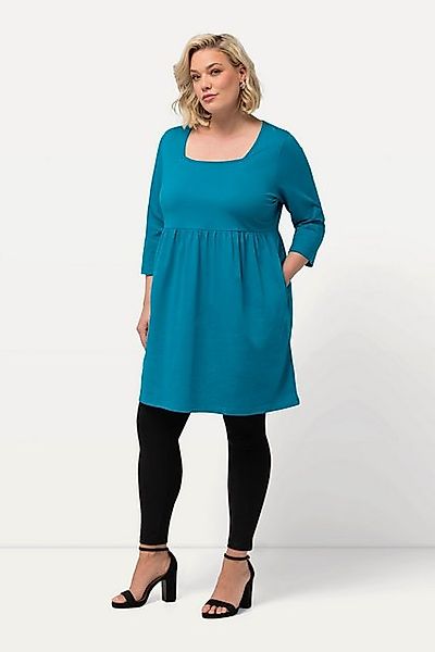 Ulla Popken Longshirt Longshirt A-Linie Carree-Ausschnitt 3/4-Arm günstig online kaufen