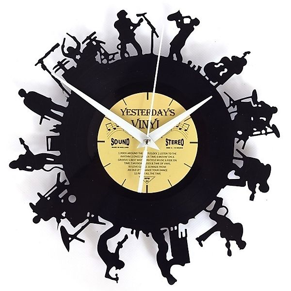 Yesterday's Vinyl Wanduhr Musik Band Vinyl günstig online kaufen