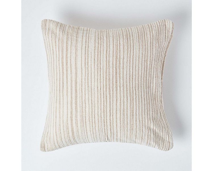 Homescapes Kissenhülle Gestreifter Chenille-Kissenbezug in Beige, 45 x 45 c günstig online kaufen