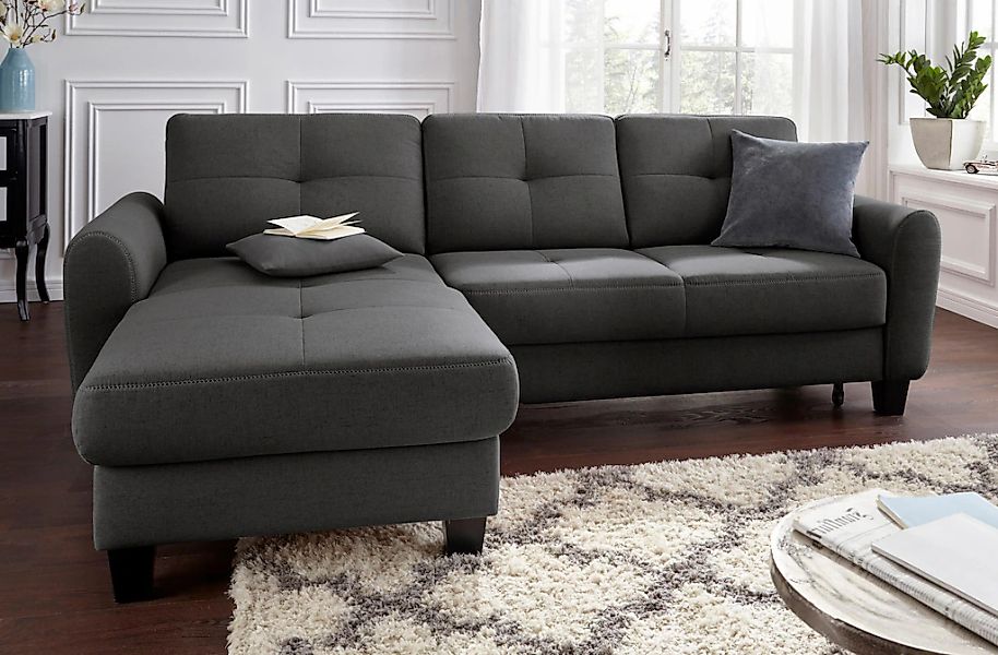 sit&more Ecksofa "Varese L-Form" mit Federkern, wahlweise mit Bettfunktion günstig online kaufen