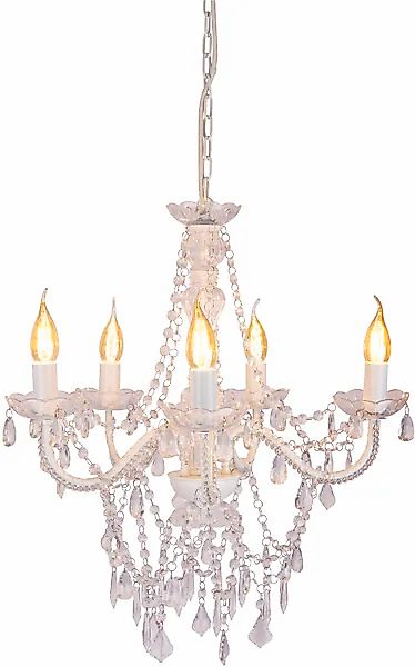 näve Pendelleuchte »5er Krone "CECILIA" D: 52 cm weiß« E14 1 Stk. elegantes günstig online kaufen