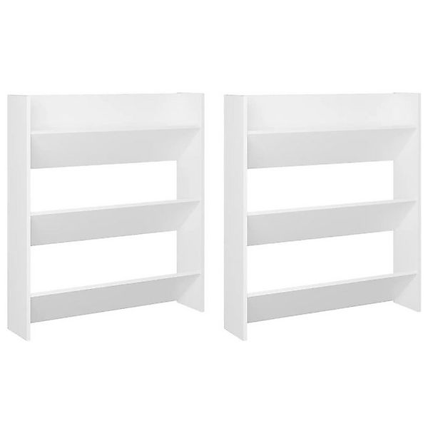 furnicato Hängeschuhschrank Wand-Schuhschränke 2 Stk. Weiß 80x18x90 cm Holz günstig online kaufen