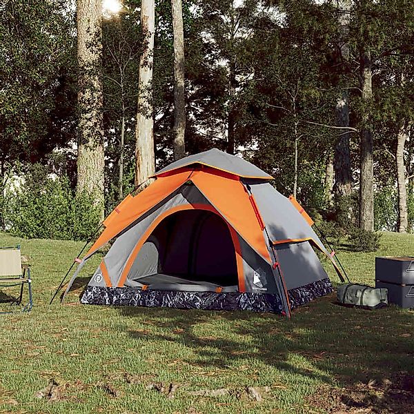 vidaXL Kuppelzelt Kuppel-Campingzelt 3 Personen Grau günstig online kaufen