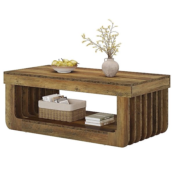 Tribesigns Couchtisch 120x60cm Rechteck Wohnzimmertisch, 2-Tier günstig online kaufen