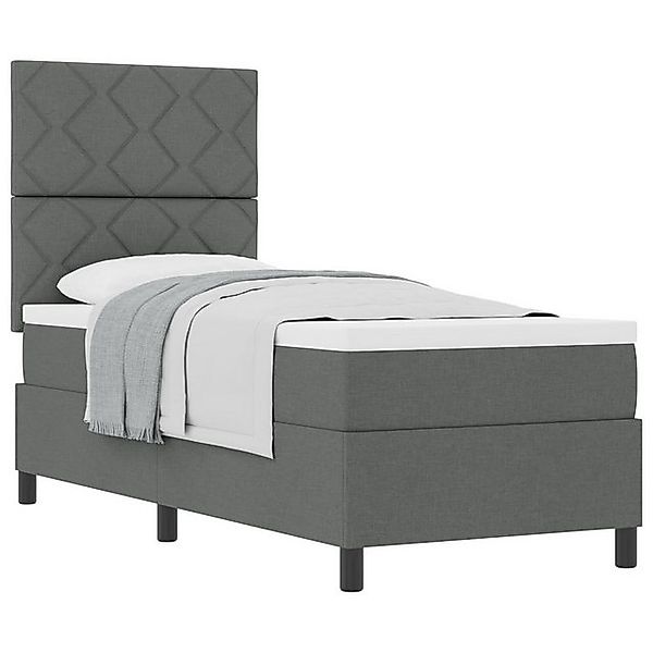 vidaXL Bett Boxspringbett mit Matratze Dunkelgrau 80x200 cm Stoff (1-tlg) günstig online kaufen