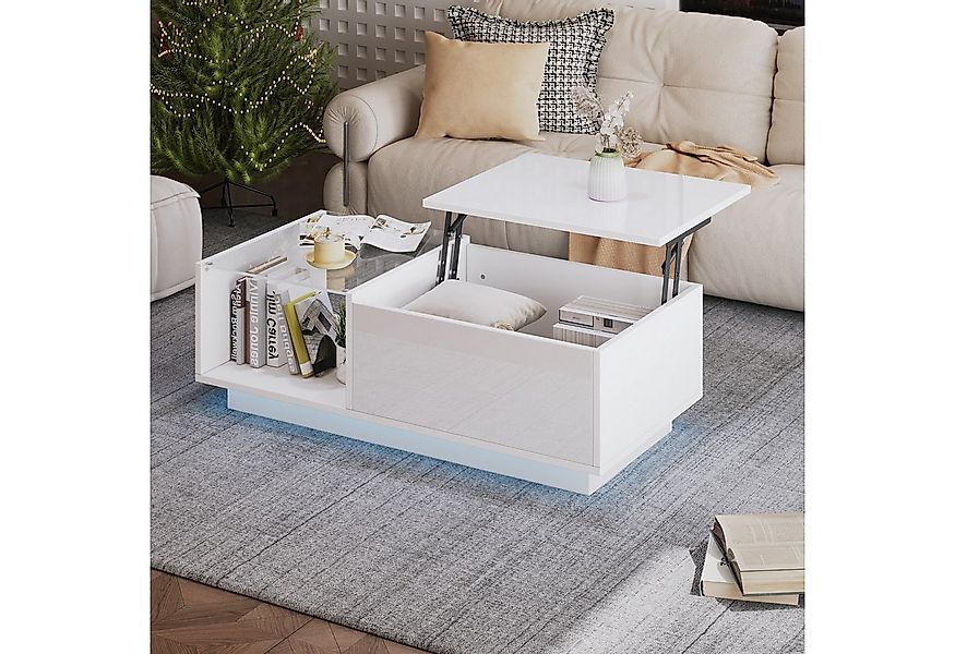 STILVORA Couchtisch Höhenverstellbarer Wohnzimmertisch mit Verstecktem Stau günstig online kaufen