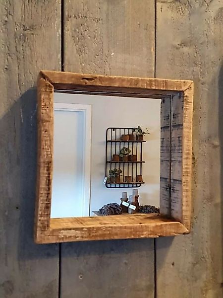 Spiegel 60 x 60cm Wandspiegel Treibholz Natur Holz Rustikal Flur Diele #1 günstig online kaufen