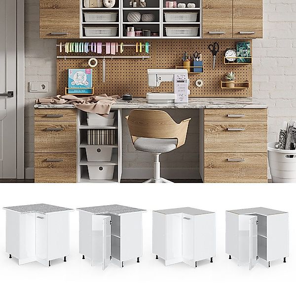 Vicco Schranksystem R-Line, Weiß Hochglanz/Weiß, 75.6 günstig online kaufen