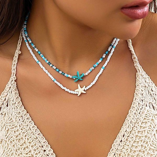 RWEUOQ Kette mit Anhänger Bohemian Seestern günstig online kaufen