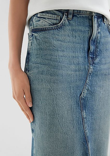 QS Maxirock High Rise Denim Midi-Rock günstig online kaufen