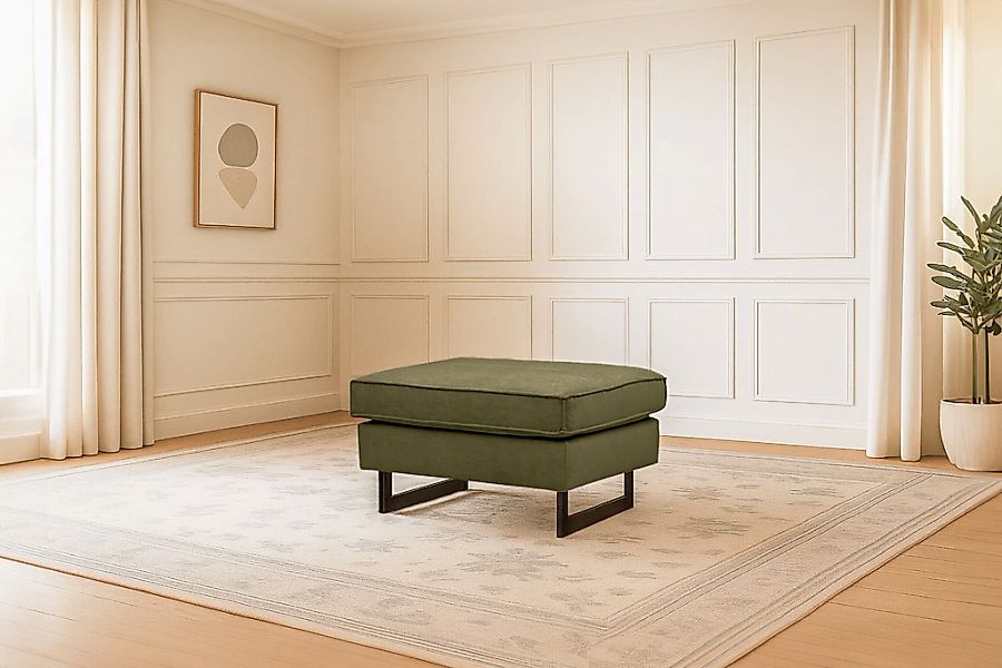 Home affaire Polsterhocker "Pinto" mit Keder, Metallfüßen und auch in Cord günstig online kaufen