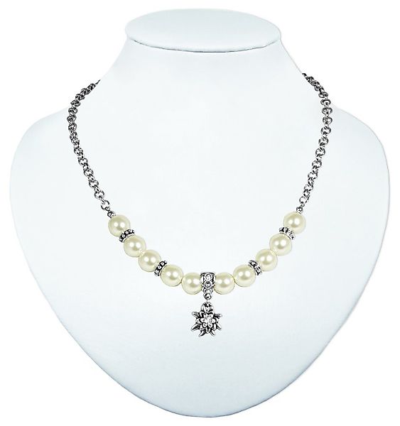 LUISIA® Perlenkette Halbperlenkette "Juliana" mit Edelweißanhänger günstig online kaufen