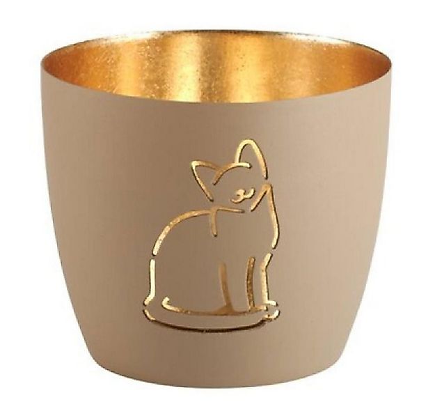 Giftcompany Kerzenhalter Windlicht Madras Katze Sandstone Gold günstig online kaufen