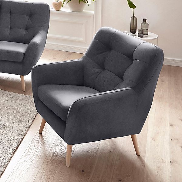 exxpo - sofa fashion Sessel »Scandi, Loungesessel mit tollem Sitzkomfort, h günstig online kaufen