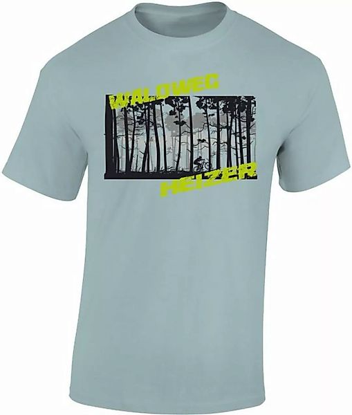 Baddery Print-Shirt Fahrrad T-Shirt : "Waldweg Heizer", hochwertiger Siebdr günstig online kaufen