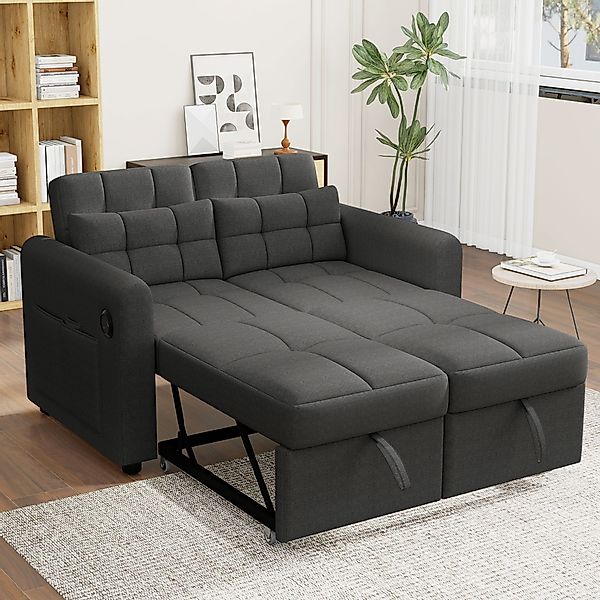 Ulife Sofa mit Schlaffunktion, 3-in-1-Ausziehsofa, Doppel-Klappschlafsofa, günstig online kaufen