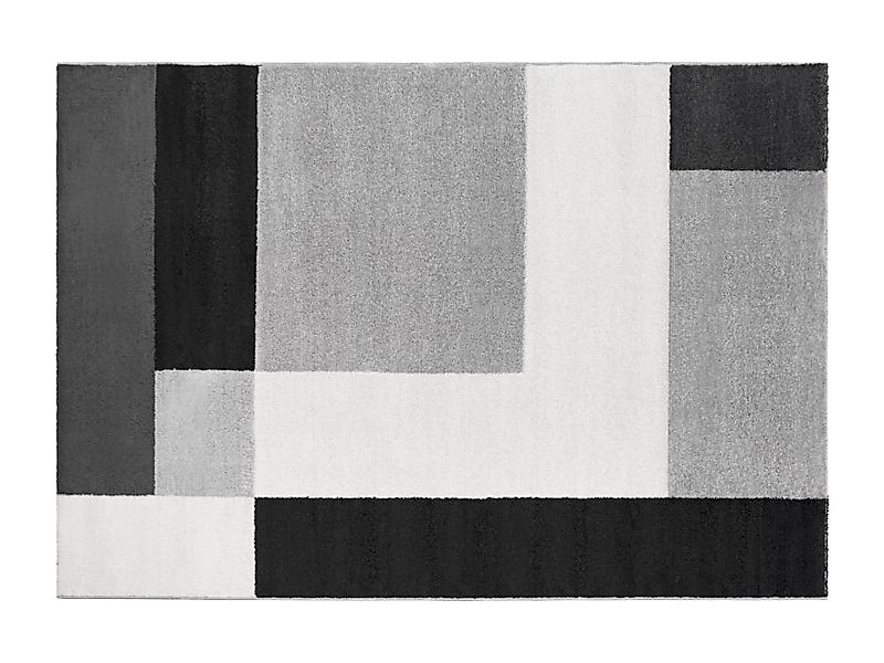Teppich mit geometrischen Formen - 160 x 230 cm - Schwarz, Weiß, Grau - CAR günstig online kaufen