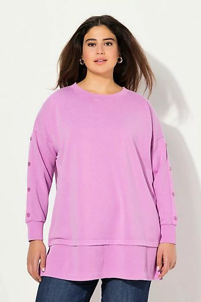 Ulla Popken Sweatshirt Sweatshirt Lagenoptik Oversized Rundhals Langarm günstig online kaufen