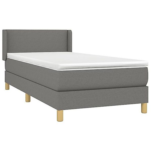 vidaXL Boxspringbett Boxspringbett mit Matratze Dunkelgrau 80x200 cm Stoff günstig online kaufen