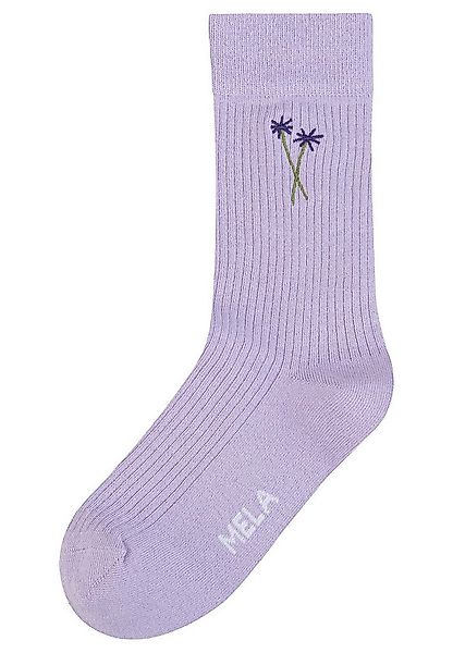 MELA Socken Gerippte Socken Stickerei 1 Paar Ohne Polyester & Polyamid. Das günstig online kaufen