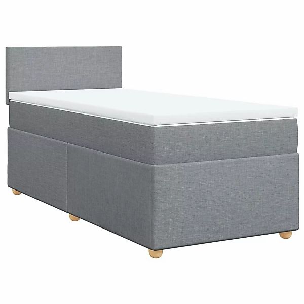 vidaXL Boxspringbett mit Matratze Hellgrau 80x200 cm Stoff2102655 günstig online kaufen