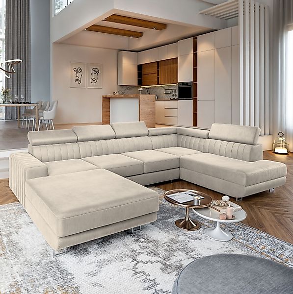 Masseno Ecksofa SIENA mit Schlaffunktion U-Form, günstig online kaufen