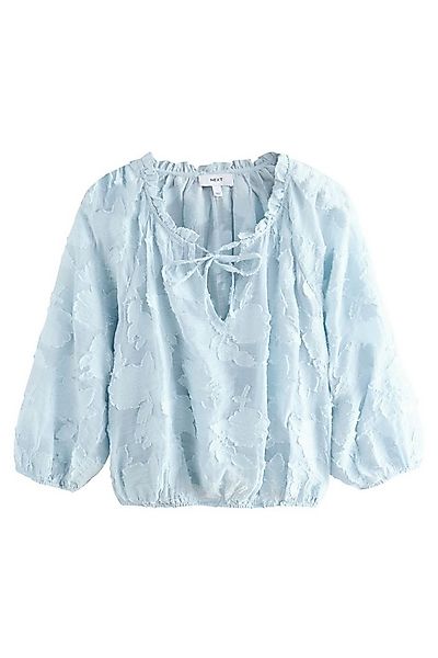 Next Langarmbluse Jacquard-Bluse mit Blumenmuster und Ballonsaum (1-tlg) günstig online kaufen