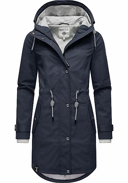 PEAK TIME Regenjacke "L60042", mit Kapuze, stylisch taillierter Regenmantel günstig online kaufen