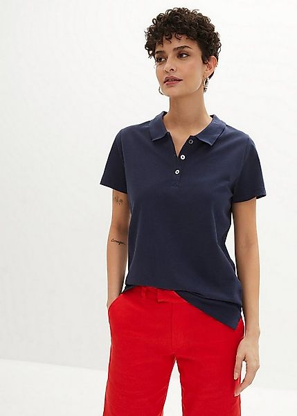 bonprix Poloshirt figurumspielende Passform, Kurzarm-Design, Polokragen günstig online kaufen