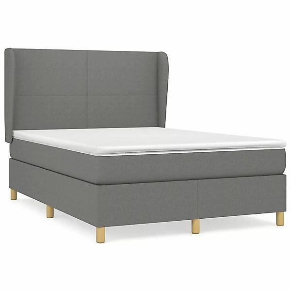 vidaXL Boxspringbett mit Matratze Dunkelgrau 140x200 cm Stoff1372595 günstig online kaufen