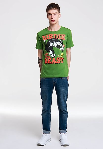 LOGOSHIRT T-Shirt "Looney Tunes – Sylvester & Tweety" mit coolem Print günstig online kaufen