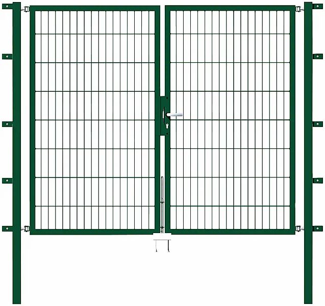 Metallzaun Doppeltor für Doppelstabmatte Anthrazit z. Einbeton. 80 cm x 400 günstig online kaufen