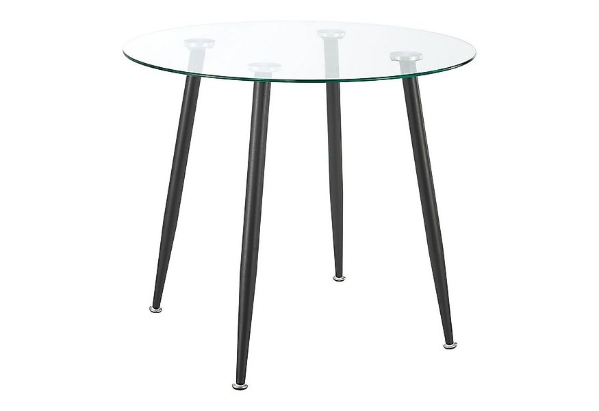 en.casa Esstisch, »Humppila« Glastisch 87 x 75 cm Schwarz günstig online kaufen