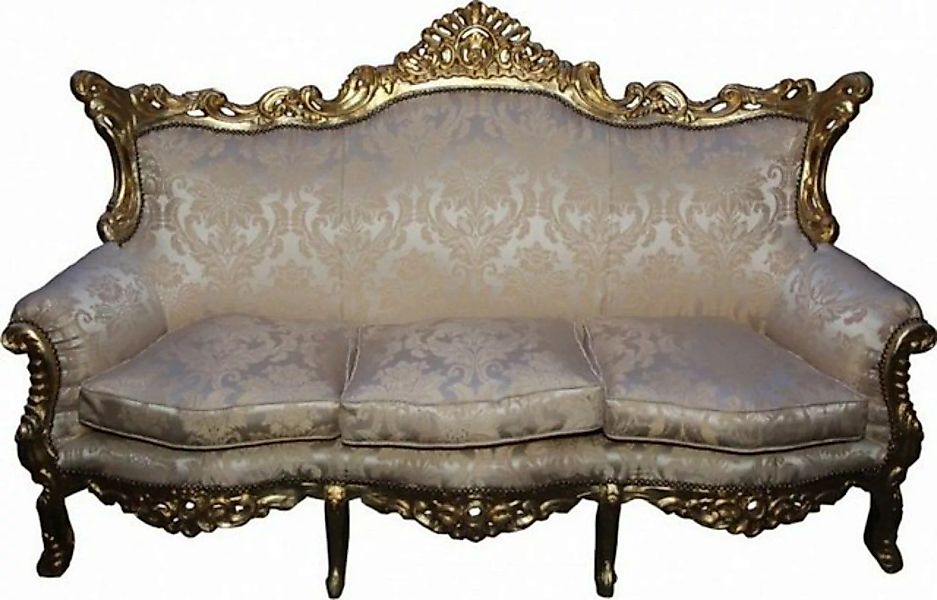 Casa Padrino 3-Sitzer Barock 3-er Sofa Master Creme barock Muster / Gold Mo günstig online kaufen