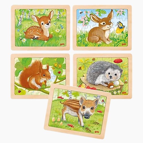 goki Steckpuzzle Einlegepuzzle Waldtiere 5er Set, günstig online kaufen