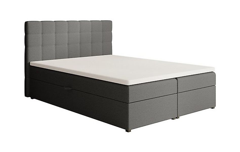 Beautysofa Boxspringbett Kontinentales mit Bettkasten TOPIQ BOUCLÉ (mit FED günstig online kaufen