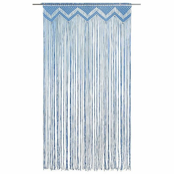 vidaXL Makramee Vorhang Blau 140x240 cm Baumwolle Modell 5 günstig online kaufen