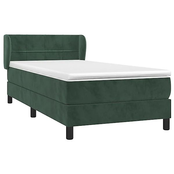 vidaXL Boxspringbett mit Matratze Dunkelgrün 90x190 cm Samt 3127466 günstig online kaufen