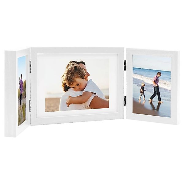 vidaXL Bilderrahmen Dreifach-Bilderrahmen Collage Weiß 22x15 günstig online kaufen