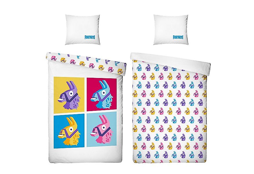 BERONAGE Kinderbettwäsche Fortnite Lama Bettwäsche Linon / Renforcé, 100% B günstig online kaufen
