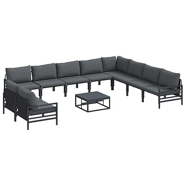 vidaXL Garten-Sofa-Set 11-Tlg Anthrazit Stahl 3379005 günstig online kaufen