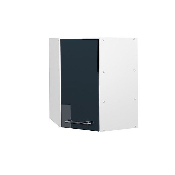 Vicco Eckhängeschrank Fame-Line Küchen-Eckschrank Dunkelblau Hochglanz/Weiß günstig online kaufen