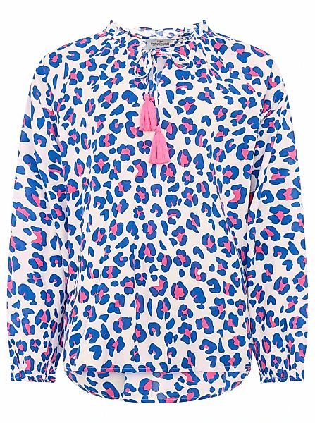 Zwillingsherz Schlupfbluse ""Colorful Leo"", mit Leomuster und Bindeband mi günstig online kaufen