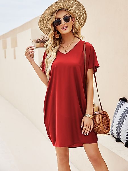 Beluring Shirtkleid Sommerkleid Damen mit V-Ausschnitt, günstig online kaufen