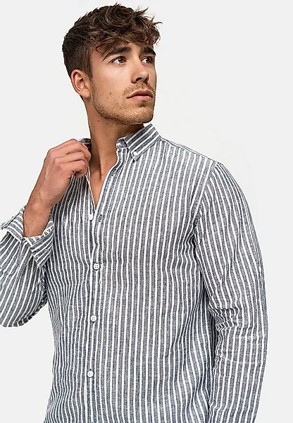 Indicode Langarmhemd Herren Brayden Herrenhemd Langarm mit Button-Down-Krag günstig online kaufen