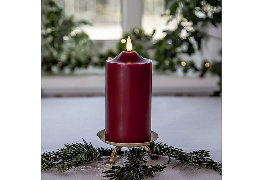 MARELIDA LED-Kerze Stumpenkerze Echtwachs 3D Flamme H: 17cm, D: 7,5cm Batte günstig online kaufen