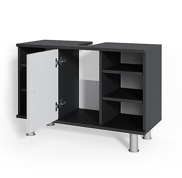 Vicco Waschbeckenunterschrank Fynn, Anthrazit/Weiß Hochglanz, 80 x 54 cm mi günstig online kaufen