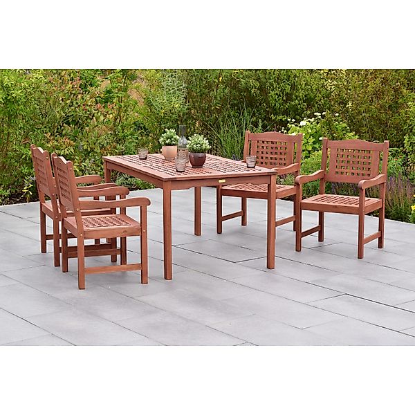 MERXX Garten-Essgruppe ""Lima"" Set, Geöltes Eukalyptusholz, 5 Stk. tlg. Ti günstig online kaufen
