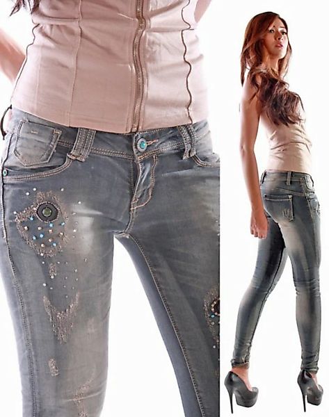 Charis Moda 5-Pocket-Jeans Skinny Jeans mit vielen Applikationen günstig online kaufen